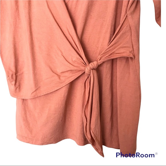 Ann Taylor Layered Look Short Sleeve T-Shirt | Knot Front - Picture 4 of 8